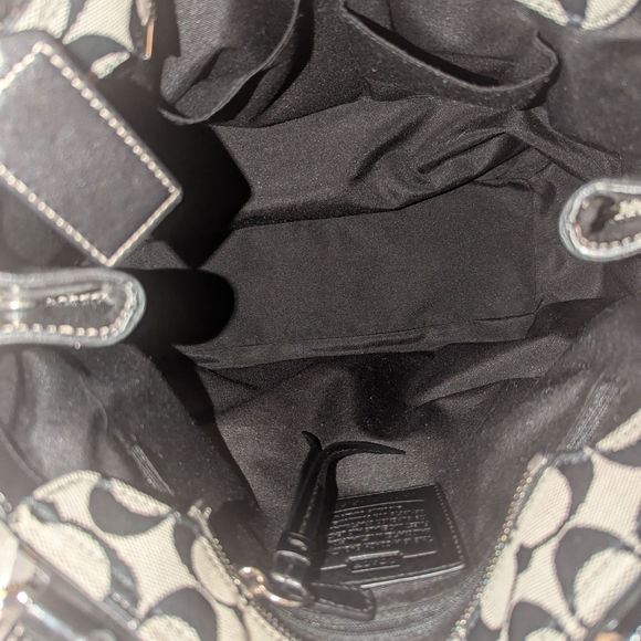 Coach Black and Gray Shoulder Bag with Signature Pattern - Picture 11 of 12